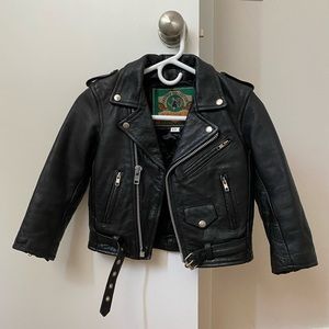 Harley Davidson Leather Collection Black Leather Jacket Boys Kids 10